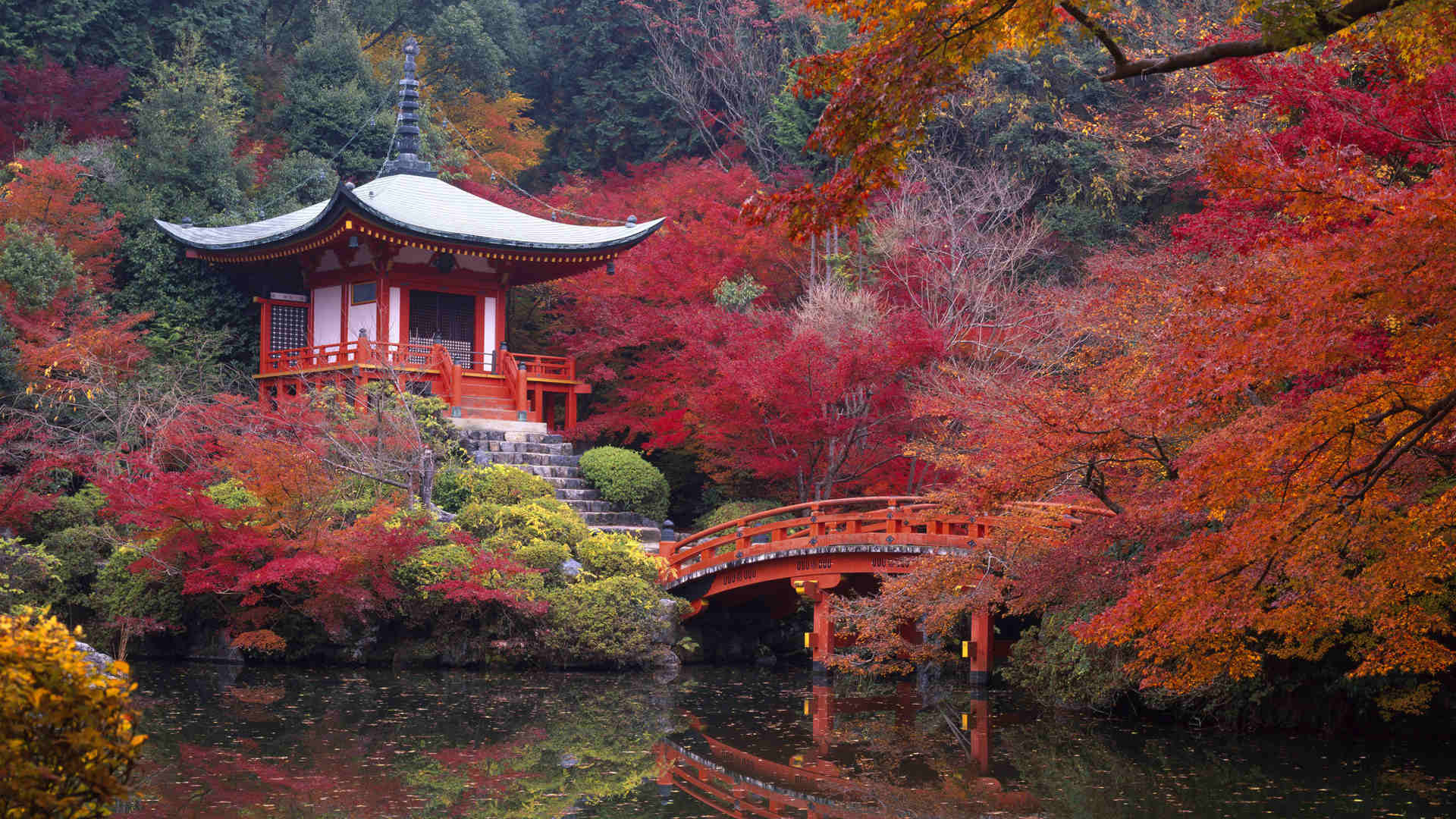 Temple-in-Japanese-Kyoto-Gardens